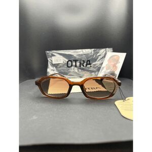 New! Otra Abby Transparent Maple Frames Brown Fade Lenses Sunglasses